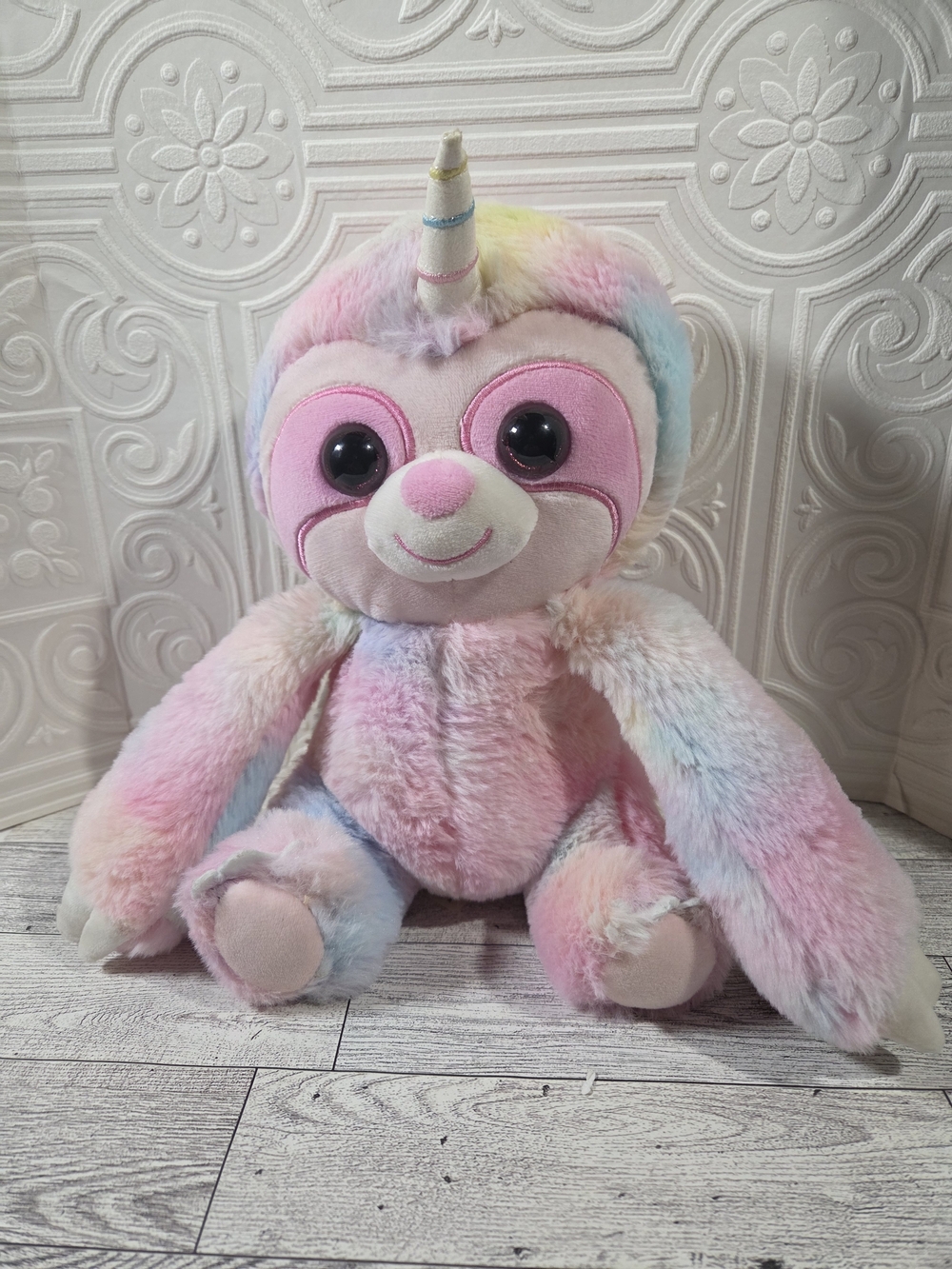 Kelly Toys Plush Rainbow Unicorn Sloth Stuffed Toy - Pink Multicolor